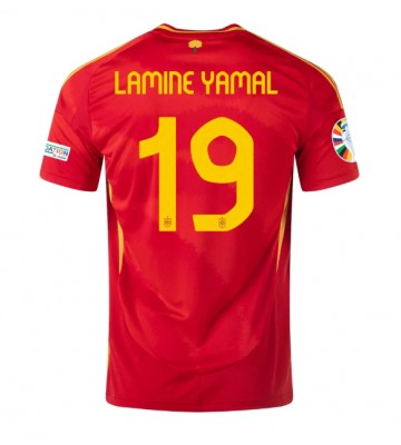 Spanien Lamine Yamal #19 Hjemmebanetrøje EM 2024 Kort ærmer